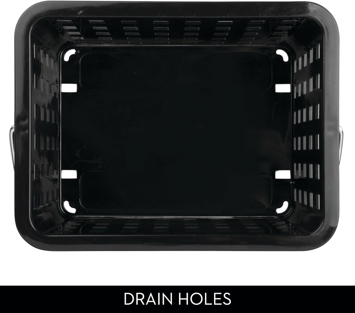 InterDesign Portable Shower Caddy with Black Plastic Basket and Carry Handle