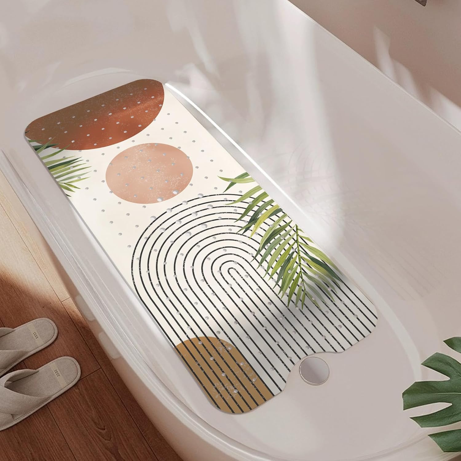 Boho Style Non Slip Bathtub Mat with Suction Cups