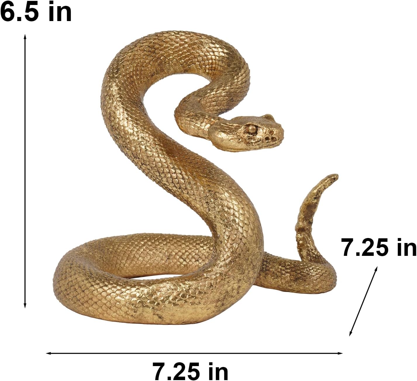 Guichifun Gold Resin Snake Statue - Chinese New Year Home Decor