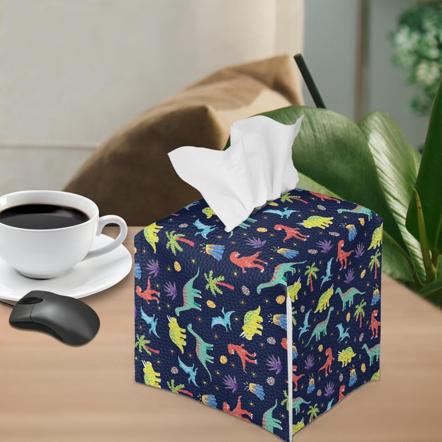 AFPANQZ Cartoon Dinosaur Tissue Box Cover Case