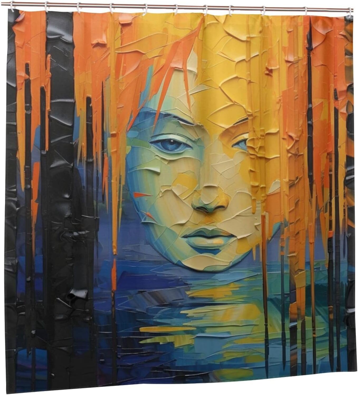 DAOWANGZUO Girls Face Shower Curtain Set