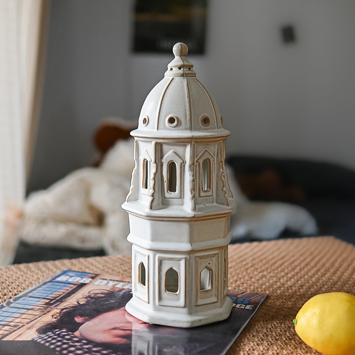 LIZOFER 126 Inch European Dome Tower Ceramic Decor
