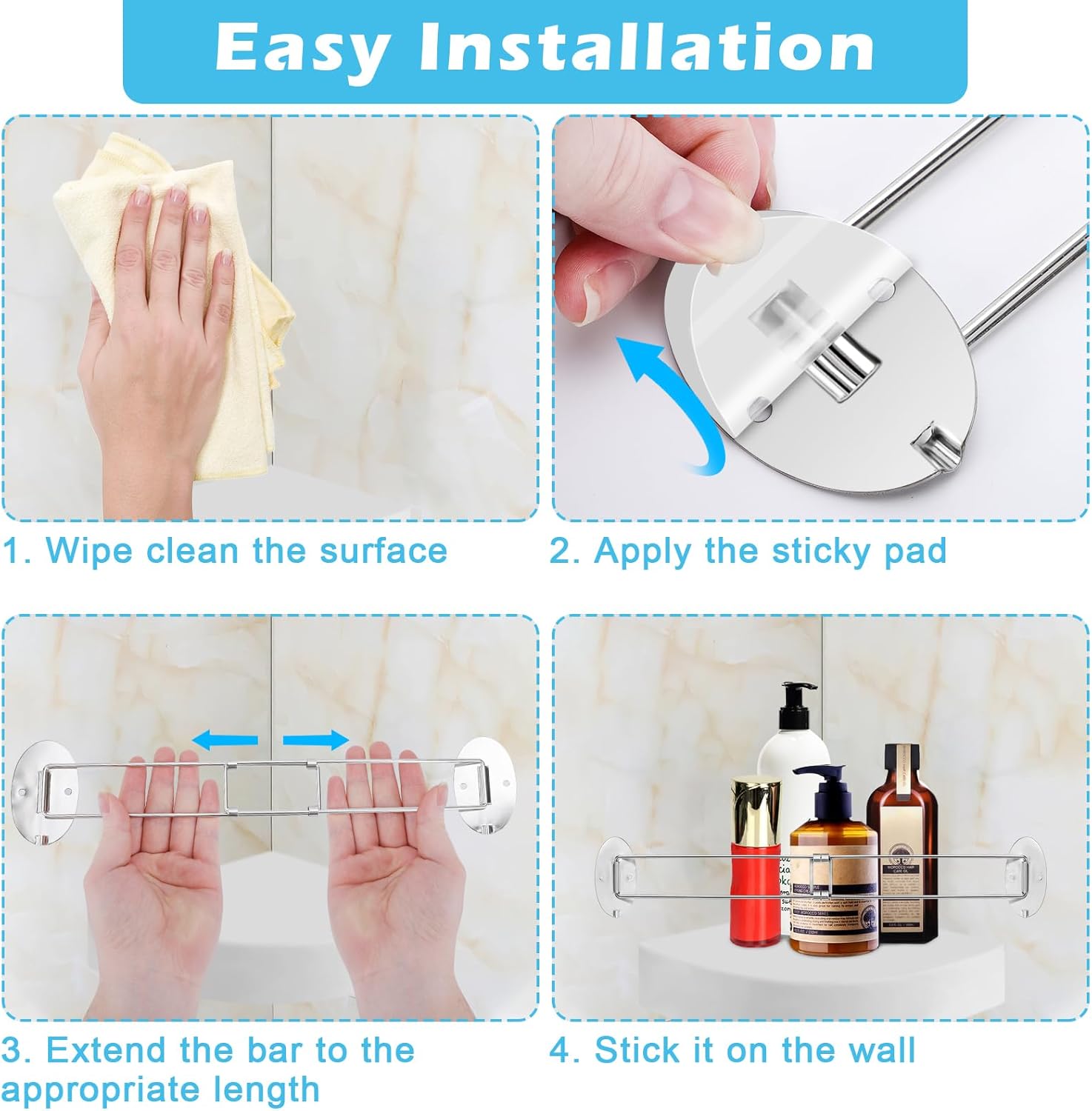 2025 Upgraded Adjustable RV Shower Caddy 2 Pack