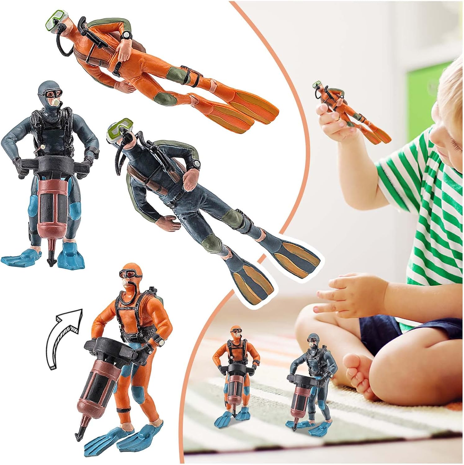 Nudsfuii Mini Diver Statue Home Decor