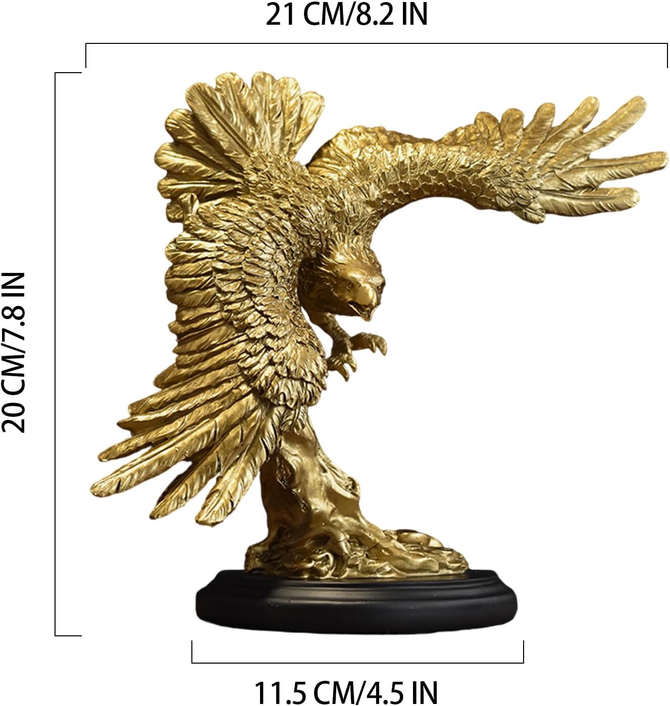 Golden Resin Statue of Flying Wild Eagle