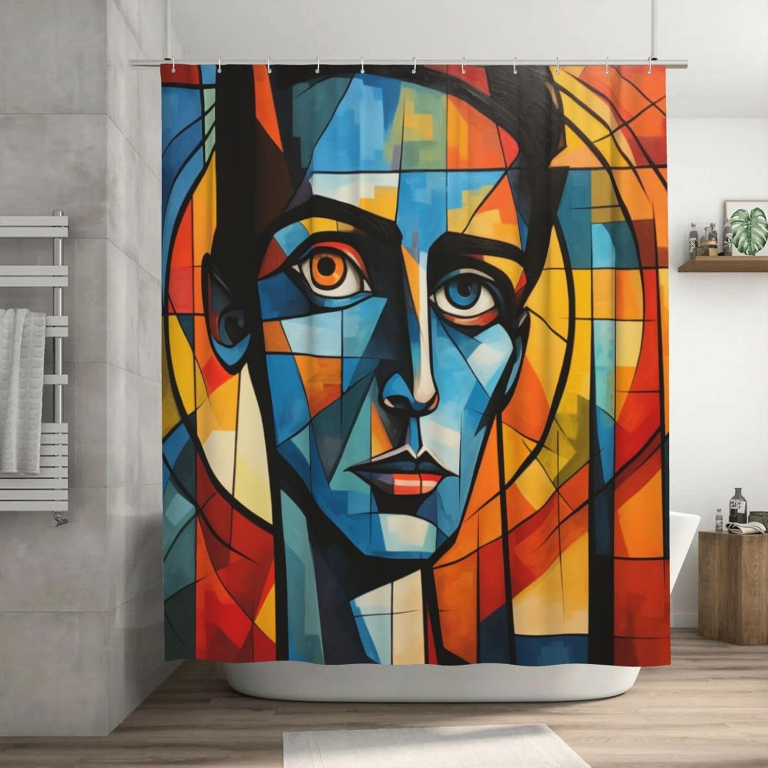 DAOWANGZUO Boy Face Shower Curtain Set