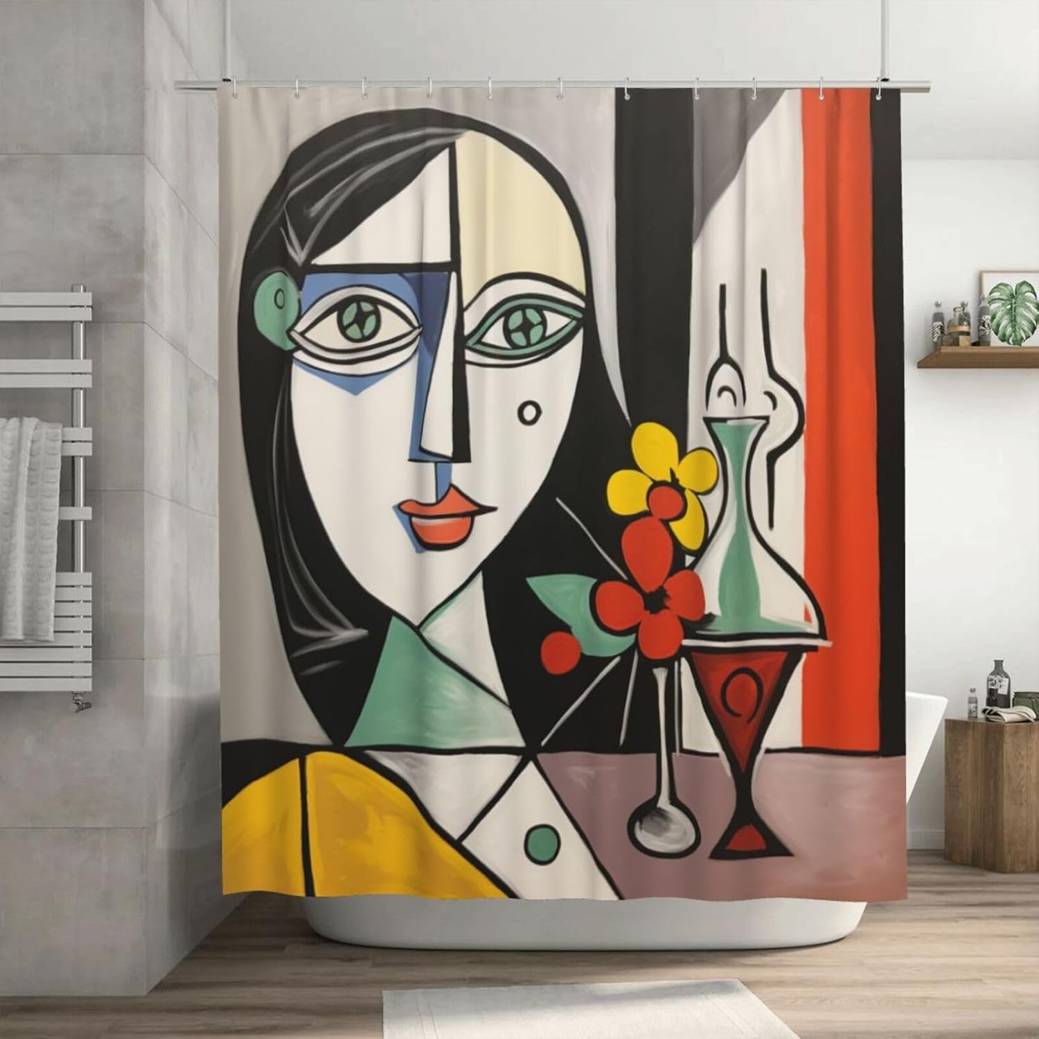 DAOWANGZUO Female Face Shower Curtain Set 72x72in