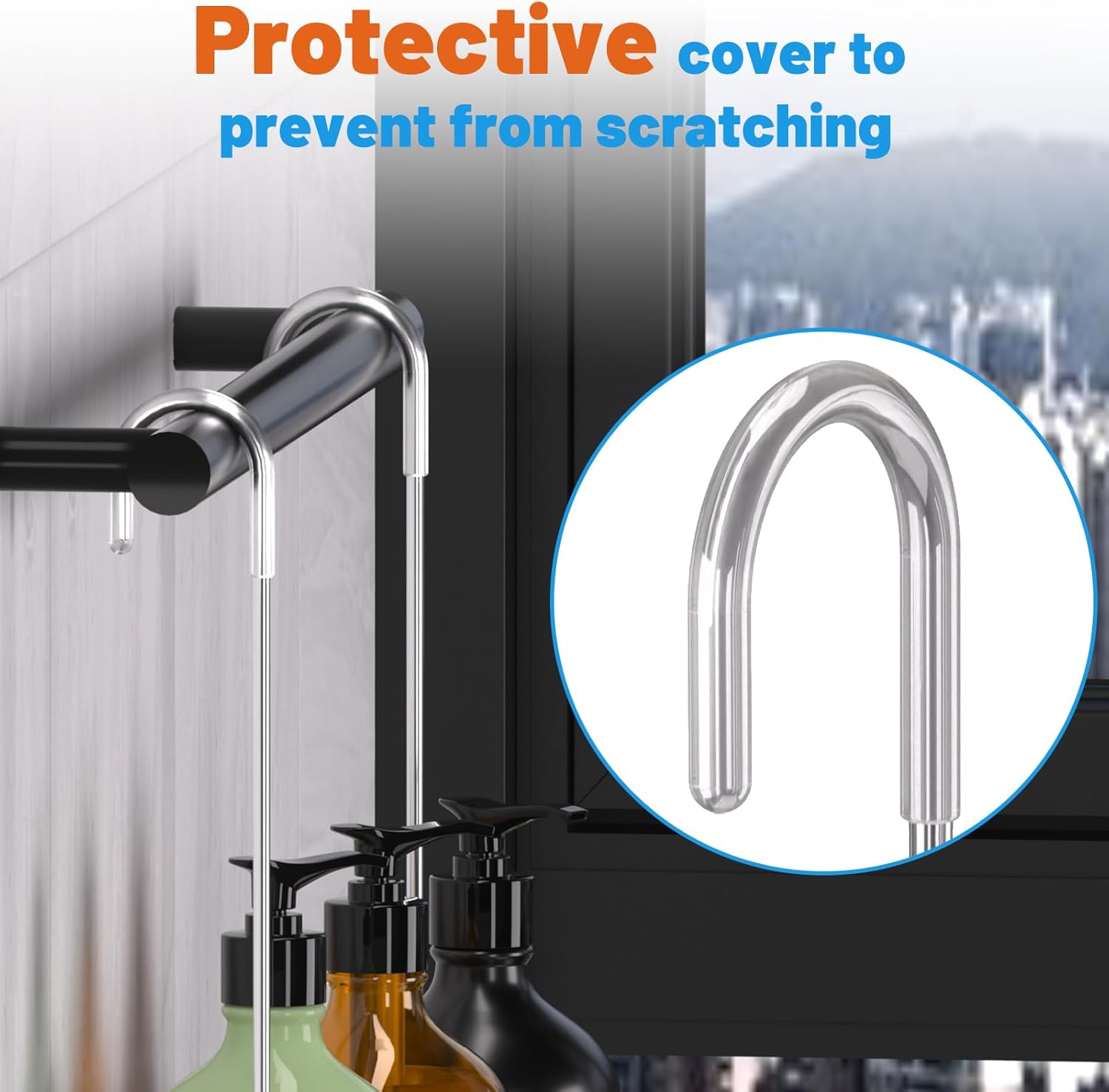 YUOROS 304 Stainless Steel Shower Caddy Over Door Organizer