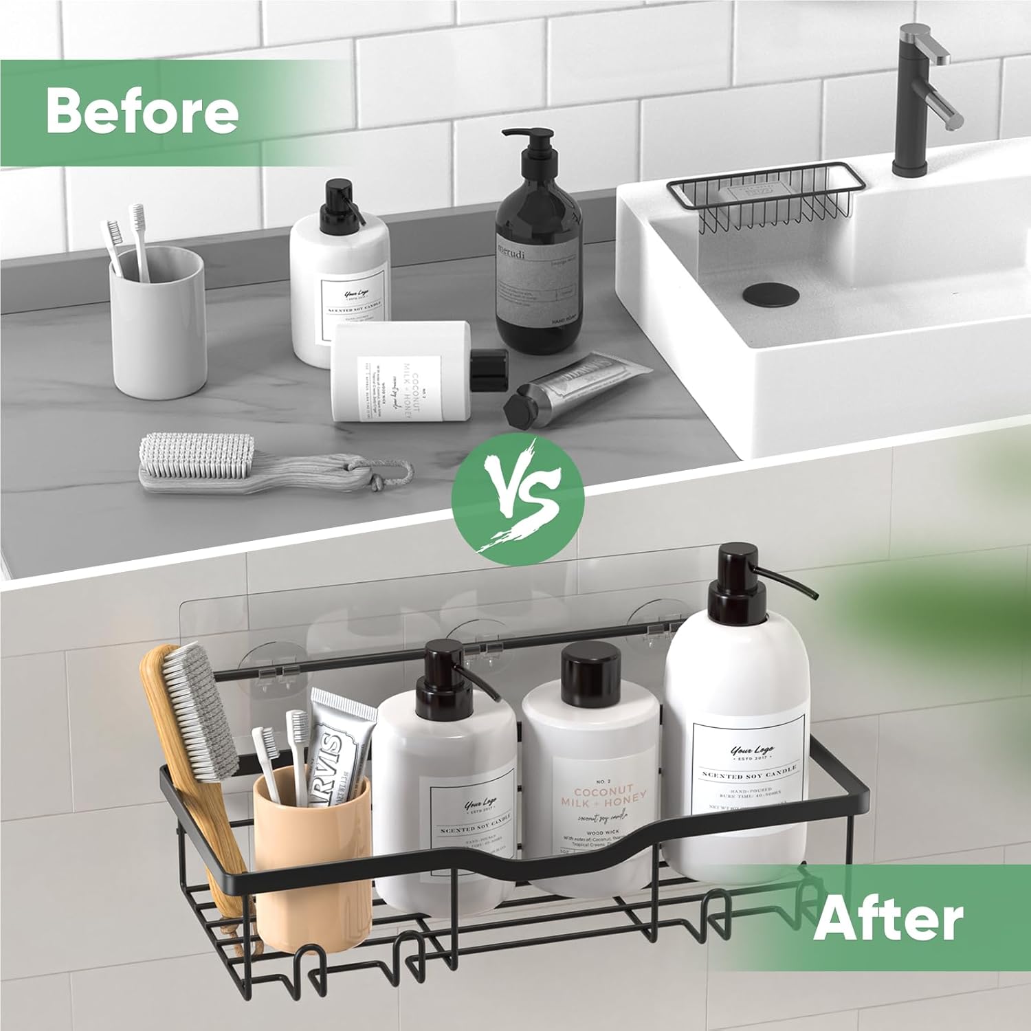 Almaybe 5-Pack Corner Shower Shelf Set