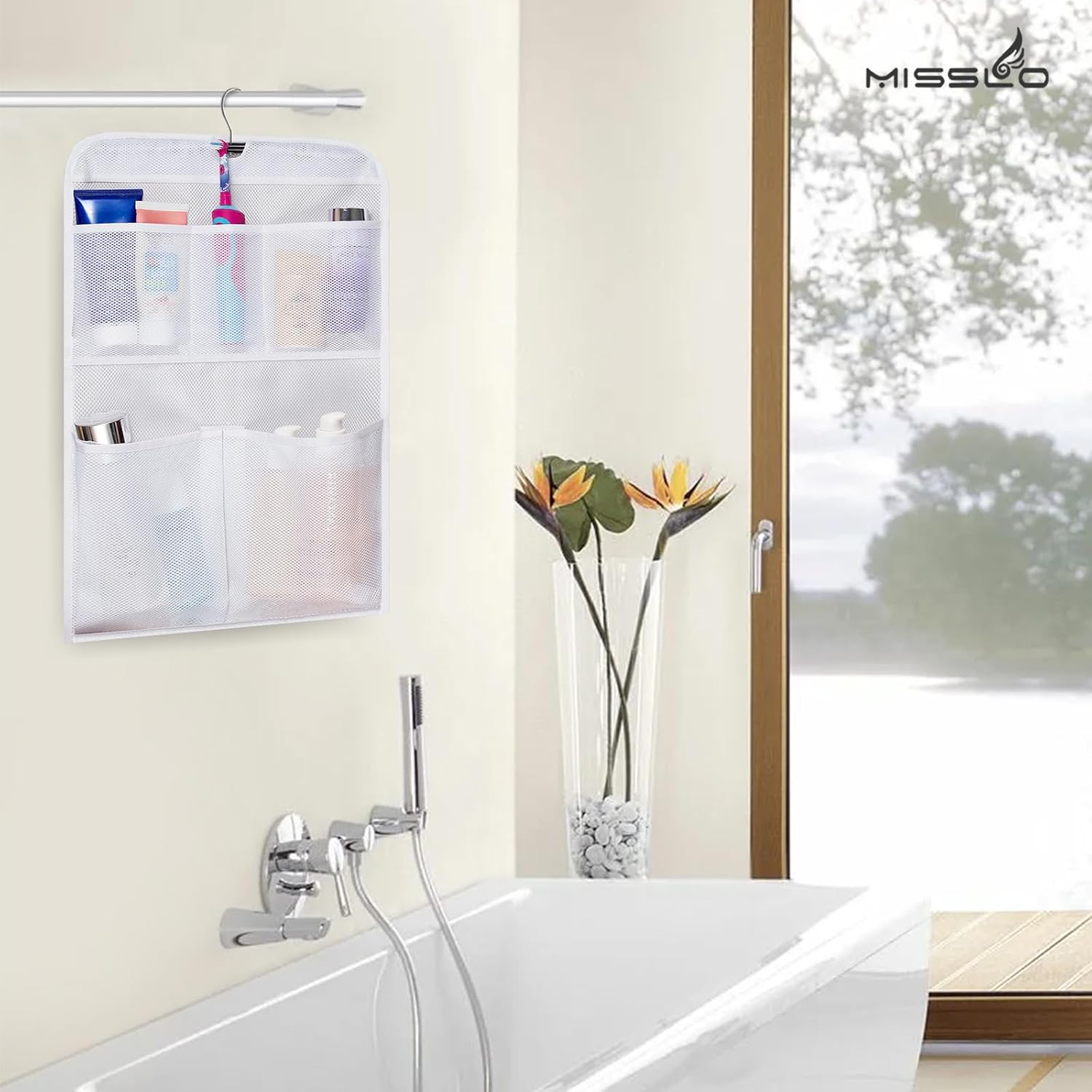 MISSLO Shower Caddy 5 Pockets Hanging Organizer