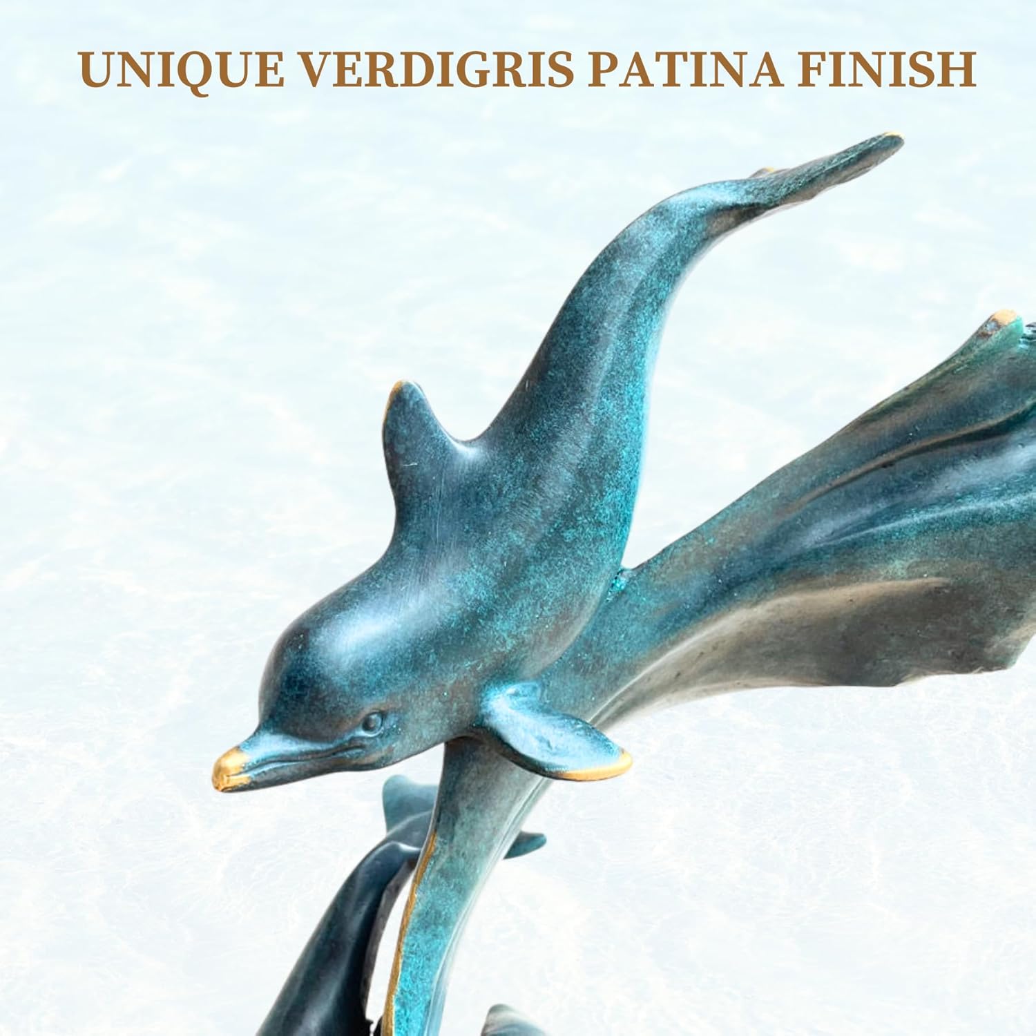 Bronze Dolphin Sculpture 185 Tall Handcrafted Dcor