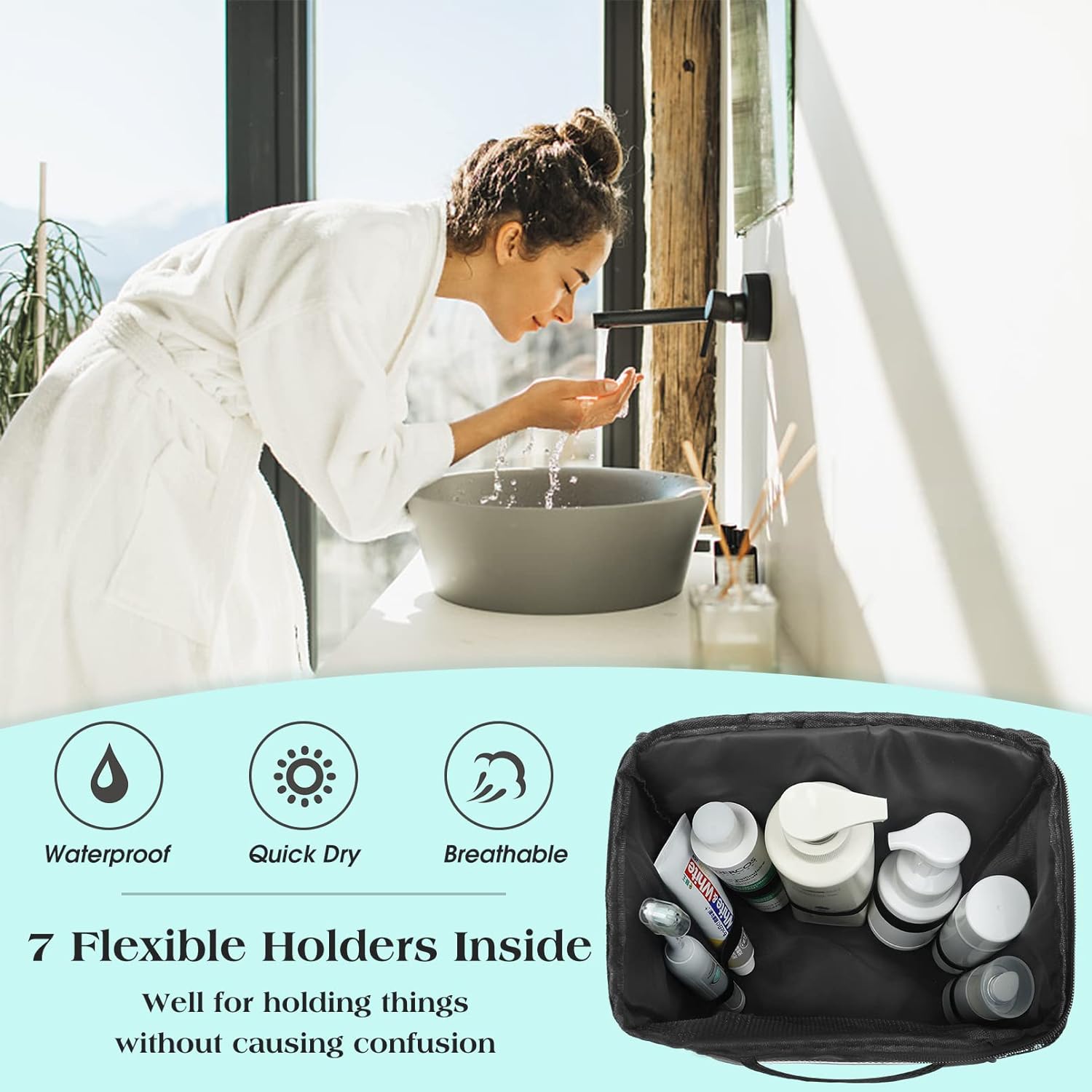 Attmu Portable Shower Caddy College Tote Bag Gray