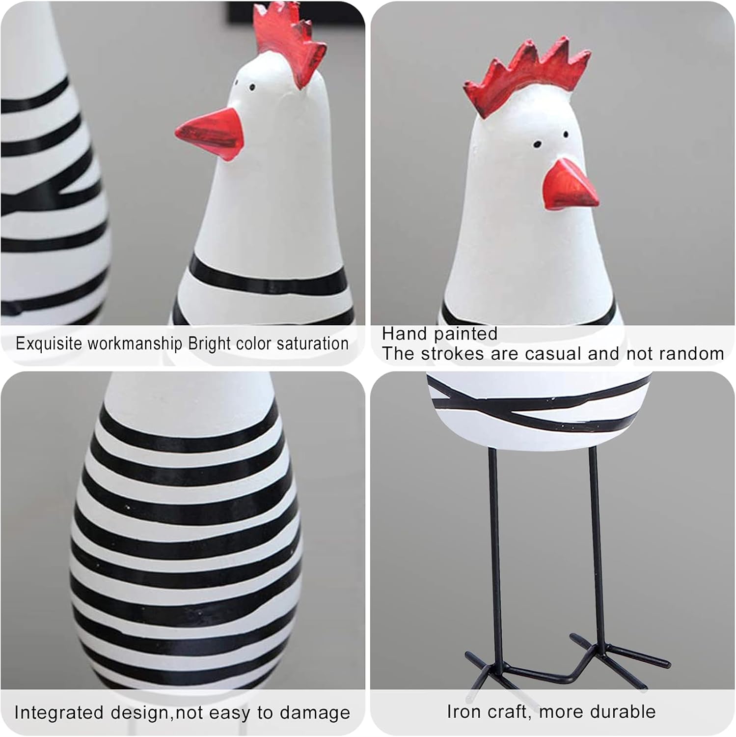 Notakia Wooden Rooster Home Decor Set of 3