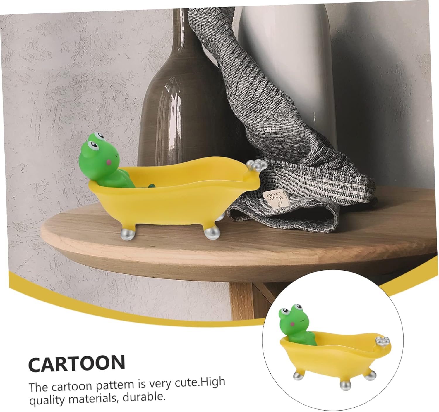 SHOWERORO 1pc Frog Soap Holder Drain Tray