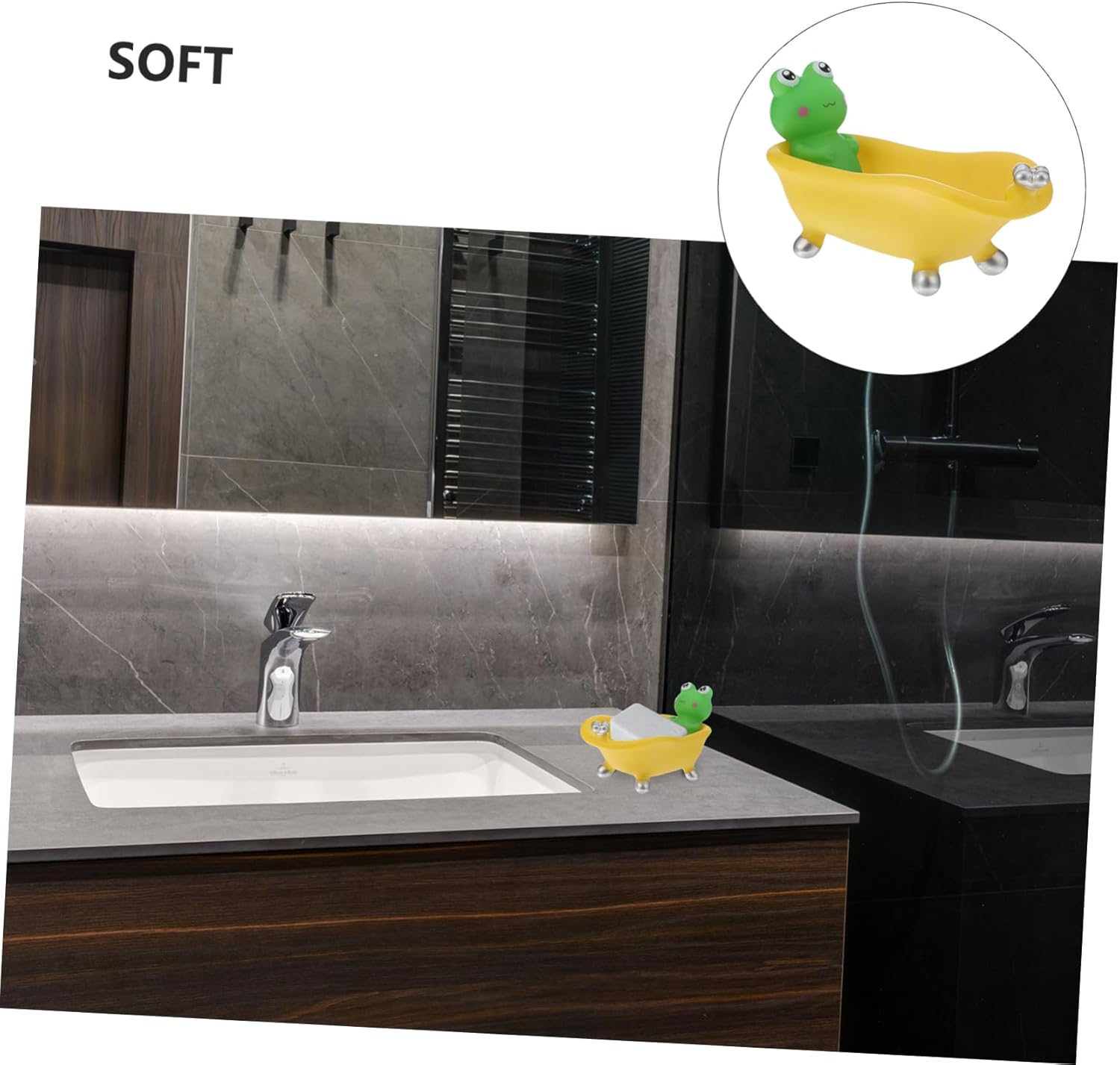MAGICLULU Cartoon Frog Soap Dish with Drain 1