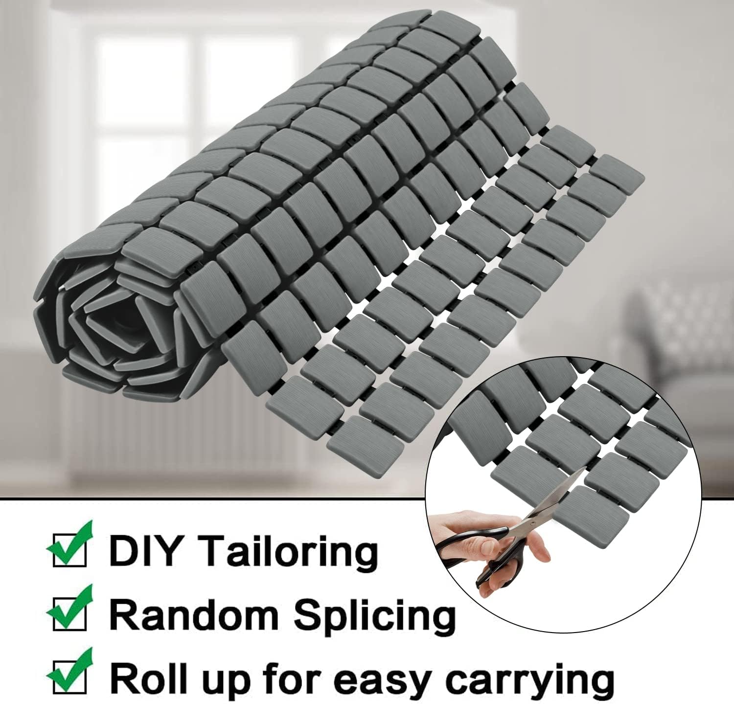 BEMISO Shower Mat Non Slip with Suction Cups and Drain Holes