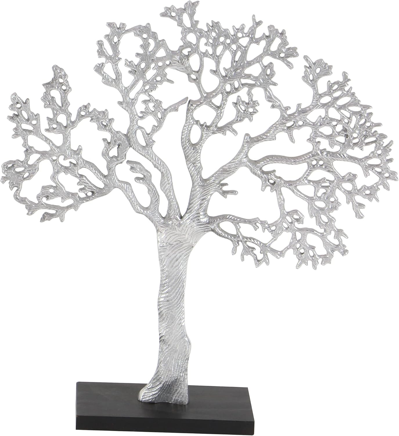 Deco 79 Silver Black Tree Sculpture Home Decor Statue