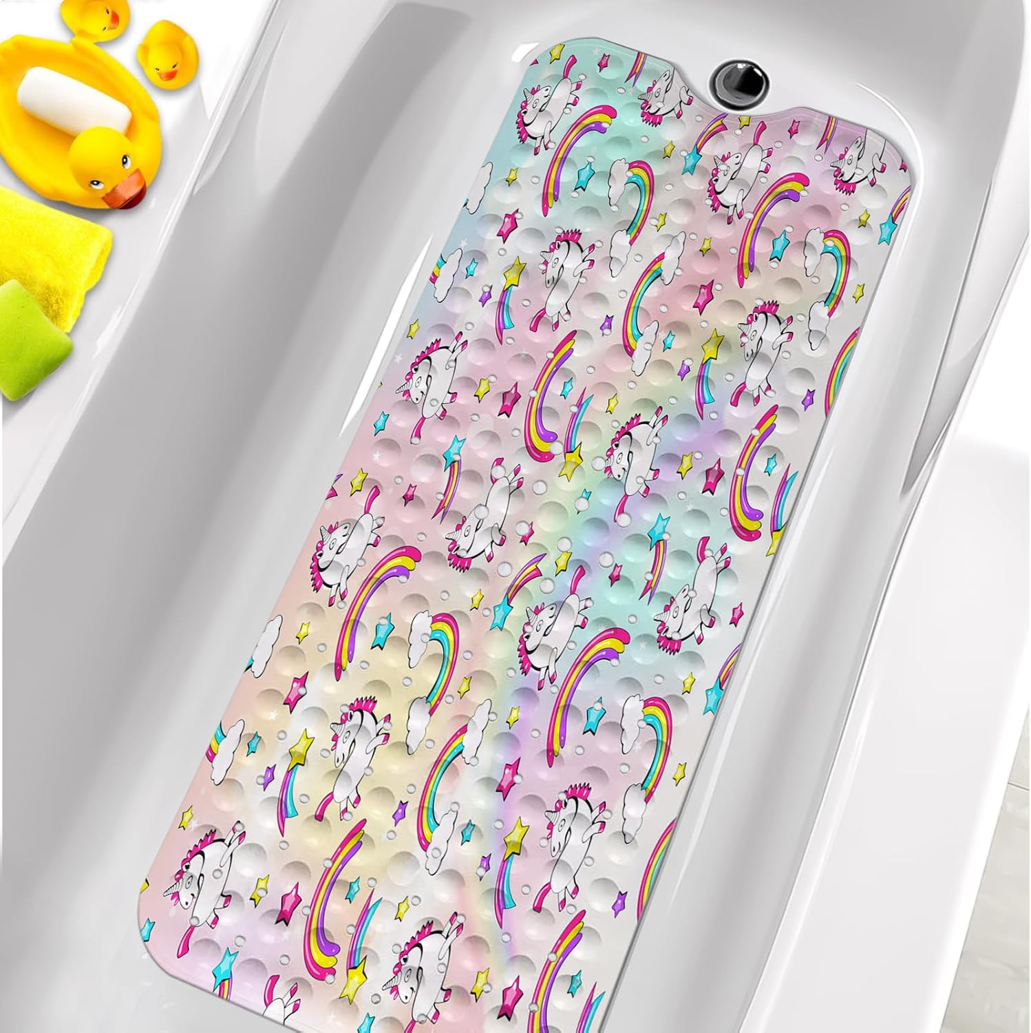 Pink Unicorn Rainbow Bathtub Mat for Kids