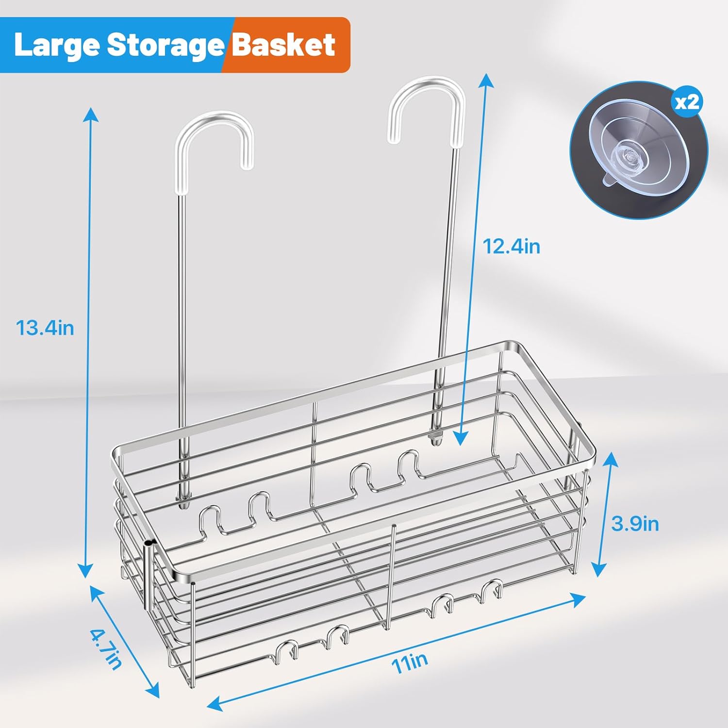 YUOROS 304 Stainless Steel Shower Caddy Over Door Organizer