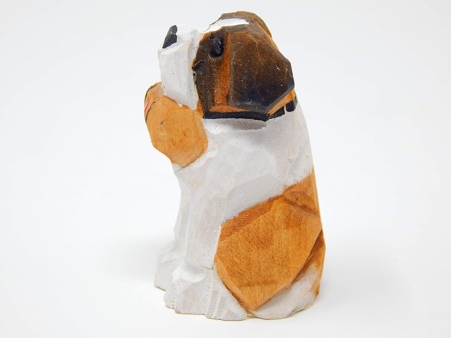 Selsela St Bernard Wooden Figurine - 25 Inch Hand-Carved Rescue Dog Statue