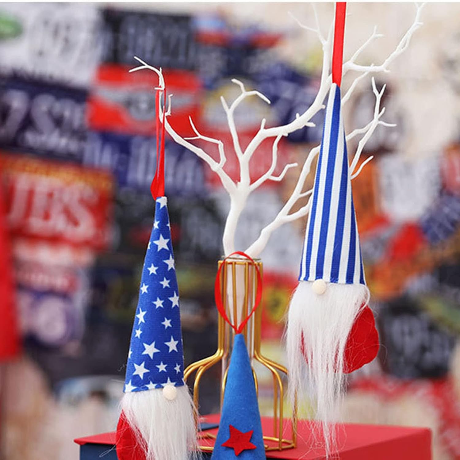Fourth of July Gnome Decorations for Tree and Garden