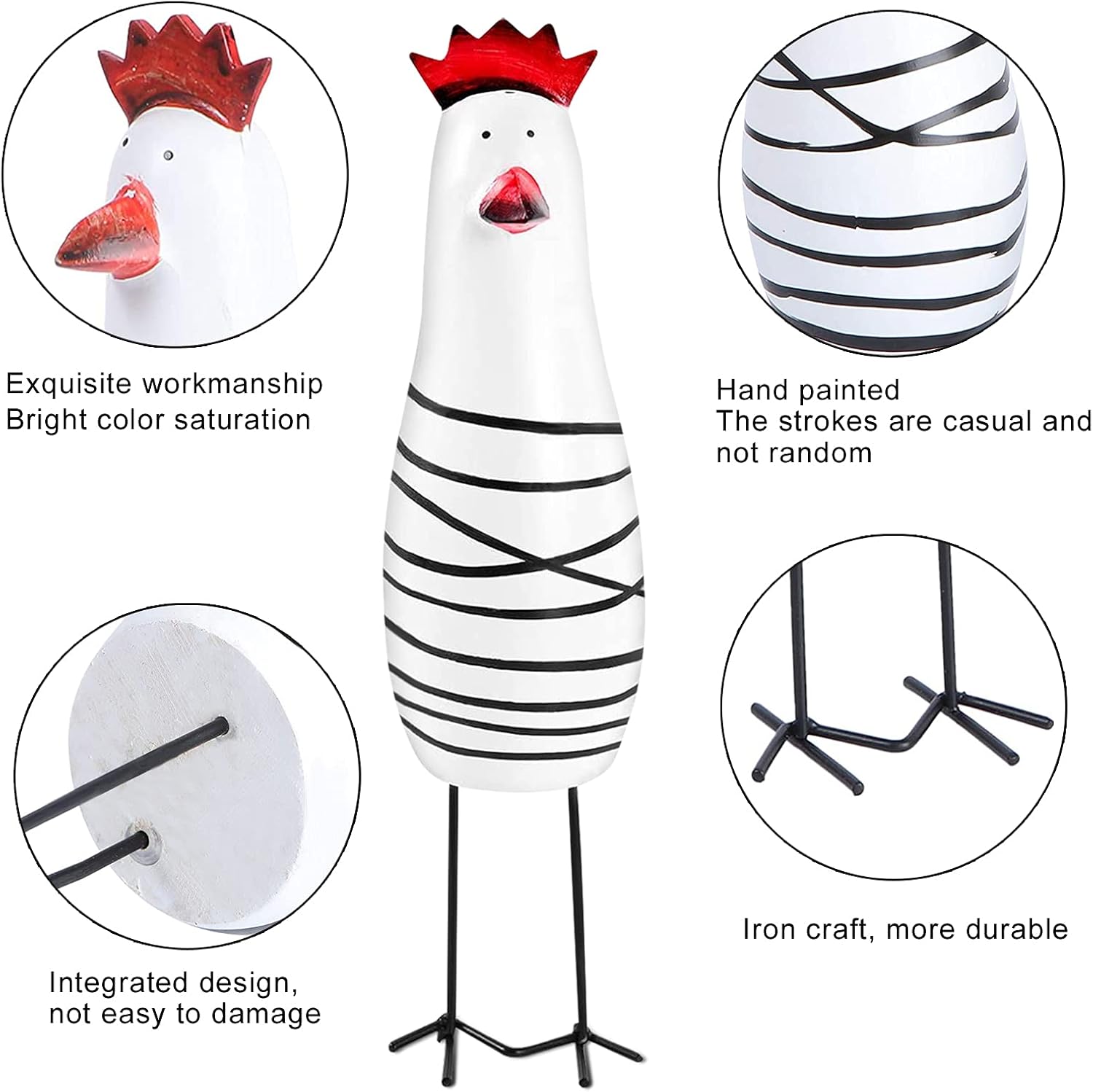 Notakia Wooden Rooster Home Decor Set of 3