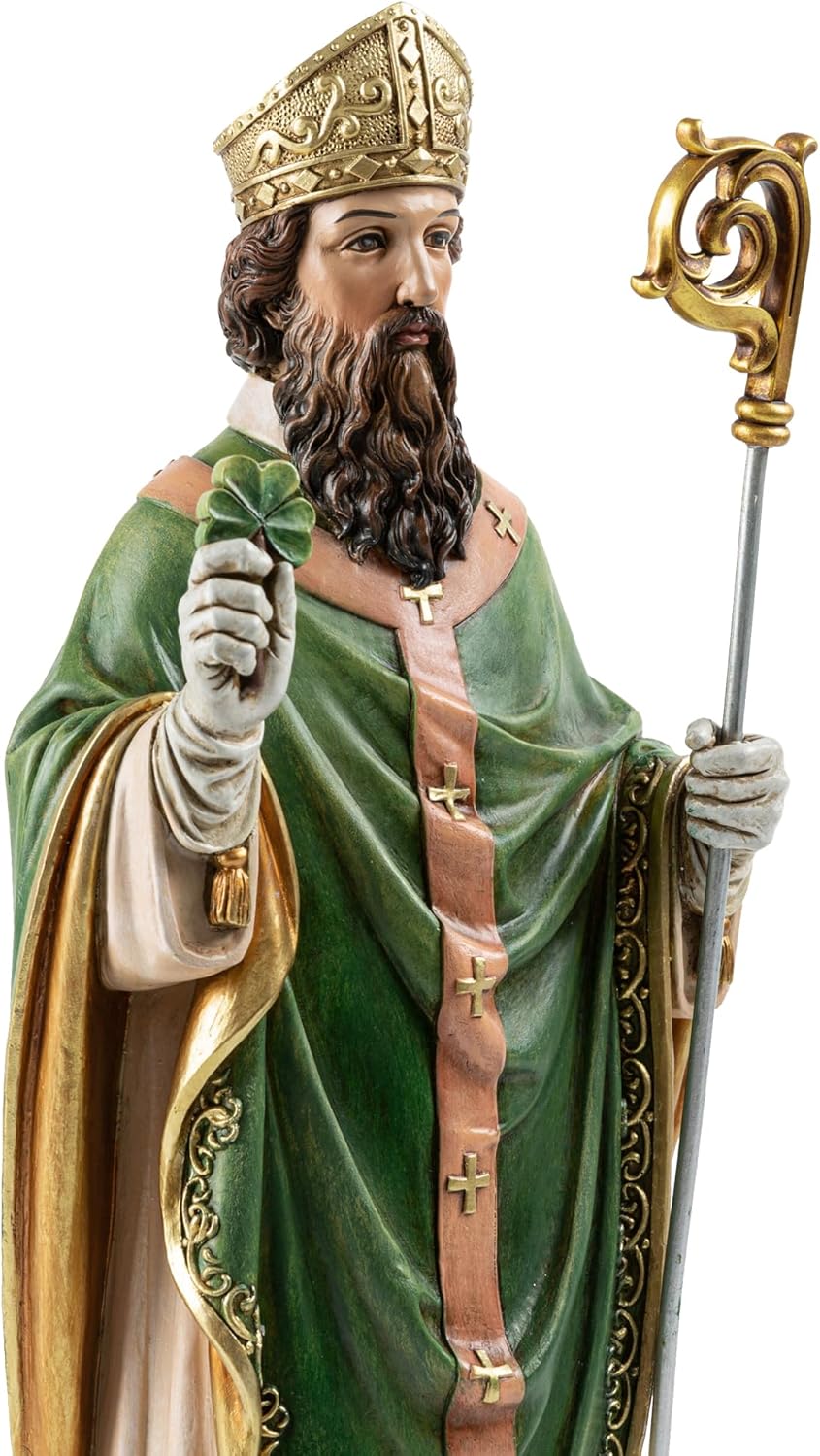14 H Saint Patrick Religious Statue Resin Decor