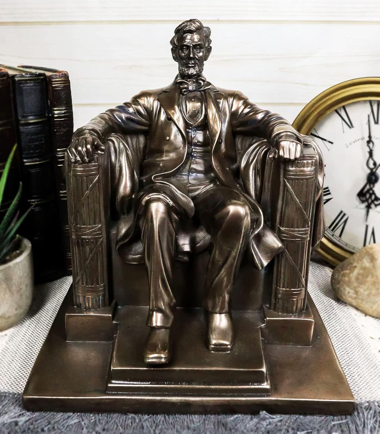 Ebros Gift Faux Bronze Lincoln Figurine 8 H