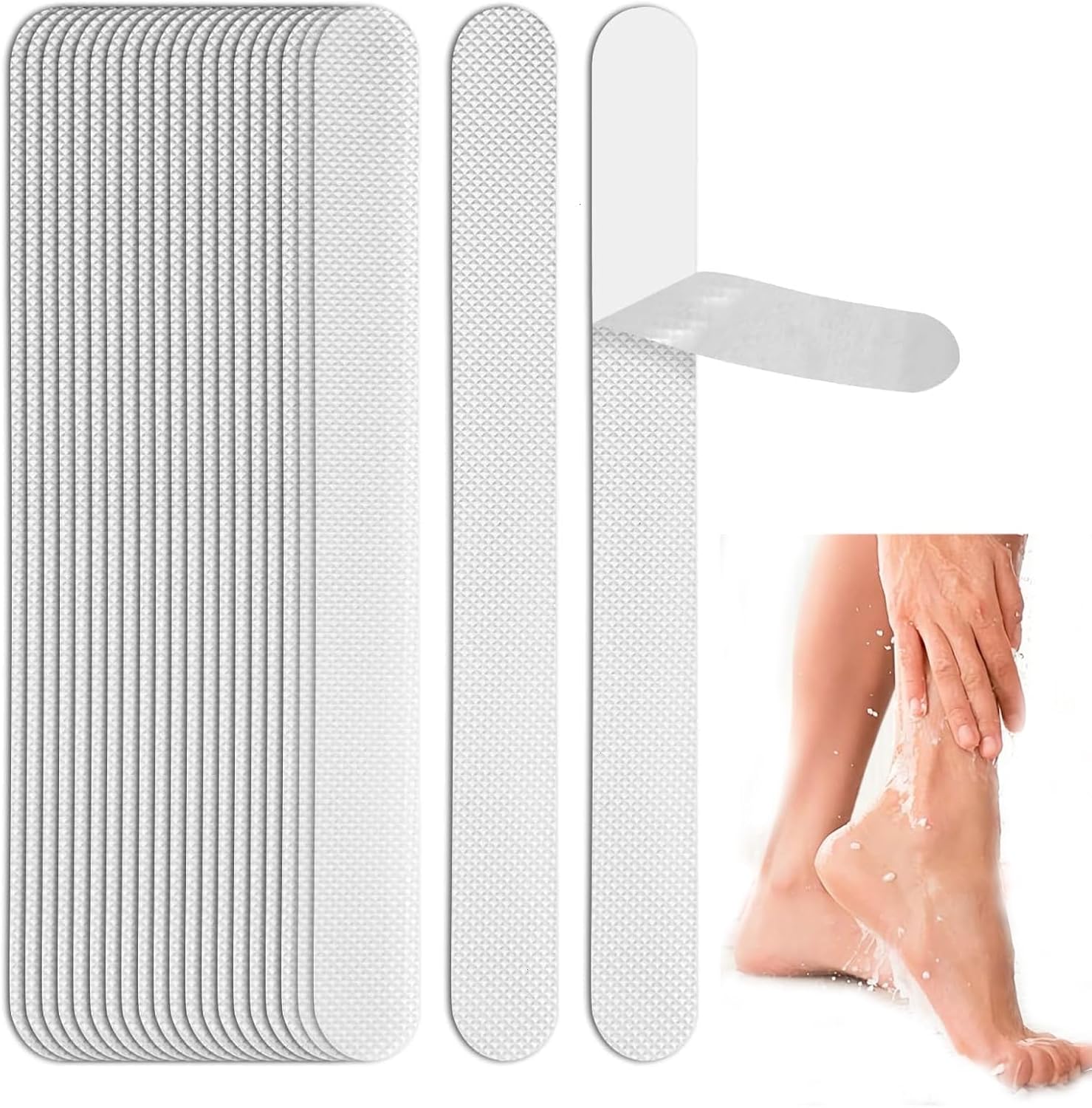 24 PCS Anti Slip Strips for Bathtub Shower Stairs - White