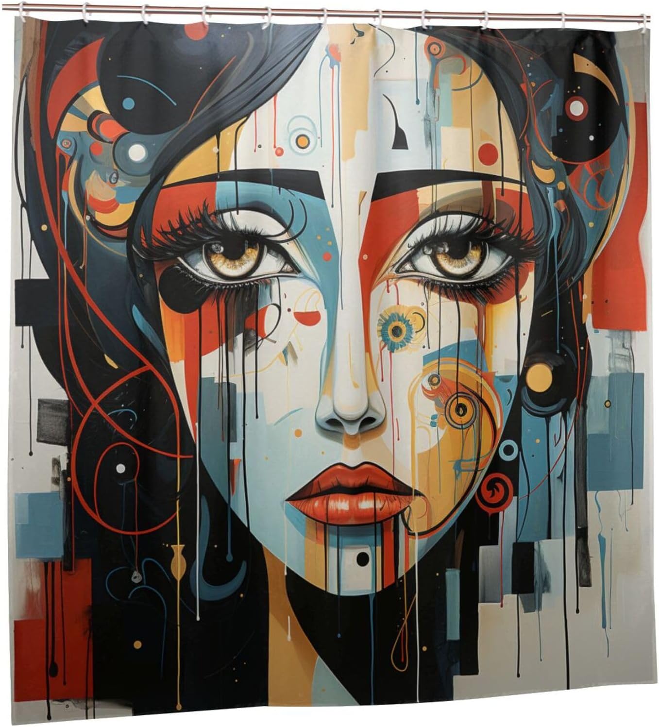 DAOWANGZUO Female Face Shower Curtain Set 72x72in 1