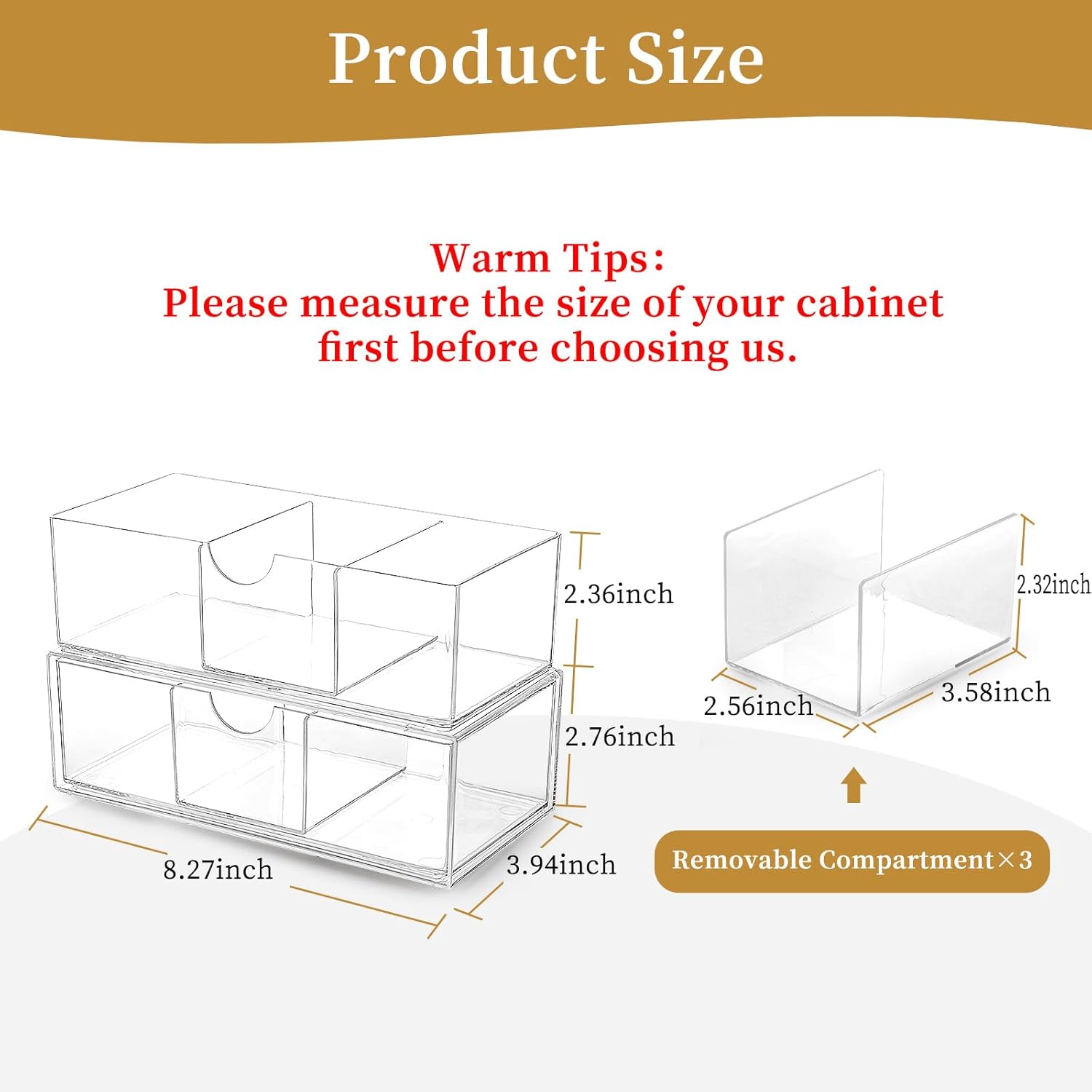 EAROND 2 Tier Medicine Cabinet Organizer with Removable Dividers