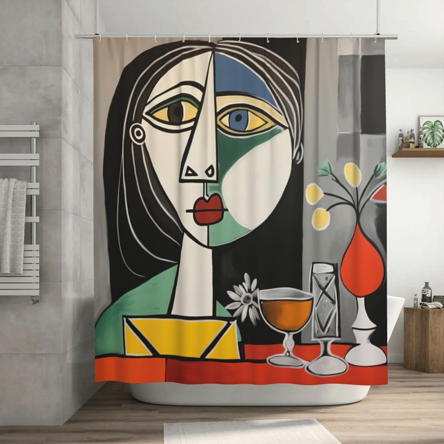 DAOWANGZUO Abstract Boho Shower Curtain Set 72x72in
