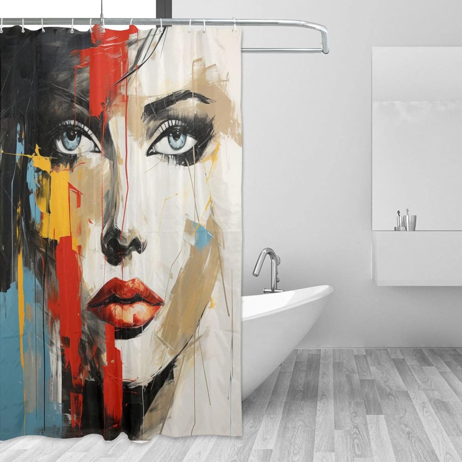 DAOWANGZUO Boho Shower Curtain Set with 12 Hooks 72x72in 1