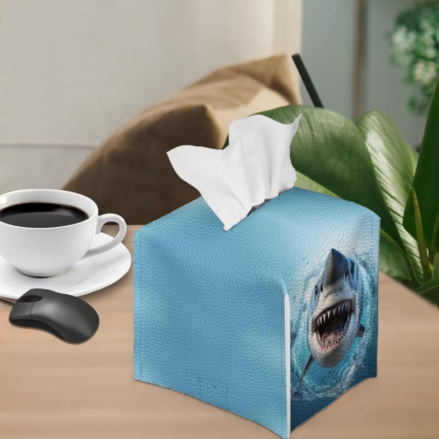 ZOUTAIRONG Cool Shark Tissue Box Cover Holder