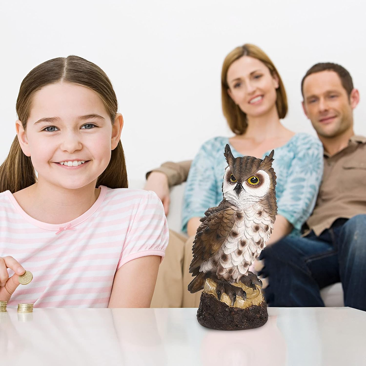Mini Resin Owl Statue Decor for Home Office Entryway