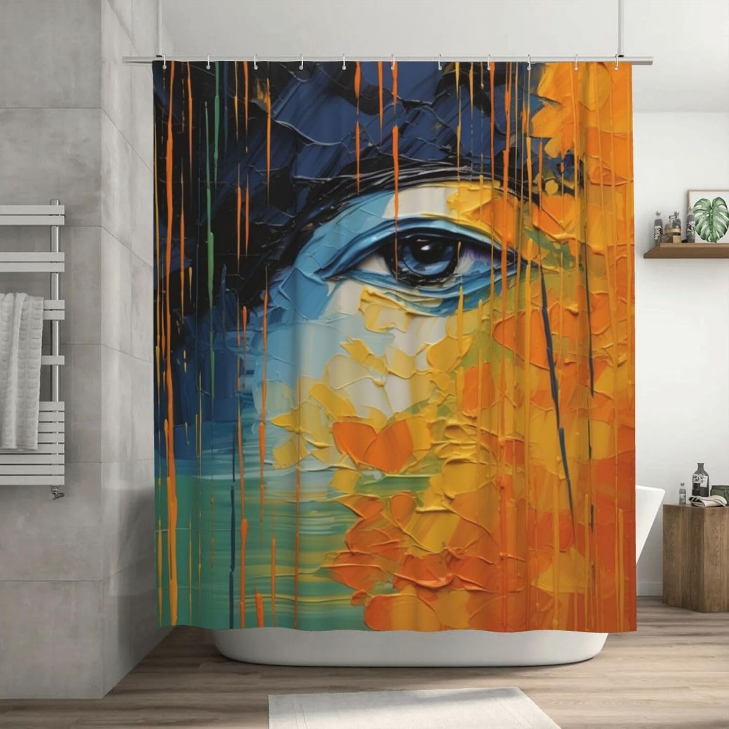 DAOWANGZUO Girls Eye Shower Curtain Set 1