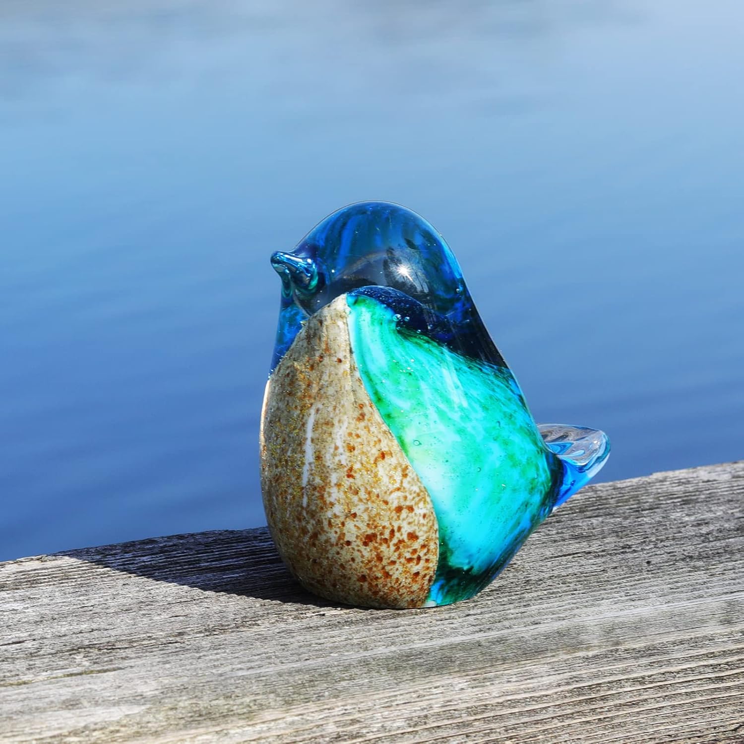 LONGWIN Handmade Glass Bird Figurine Sculpture