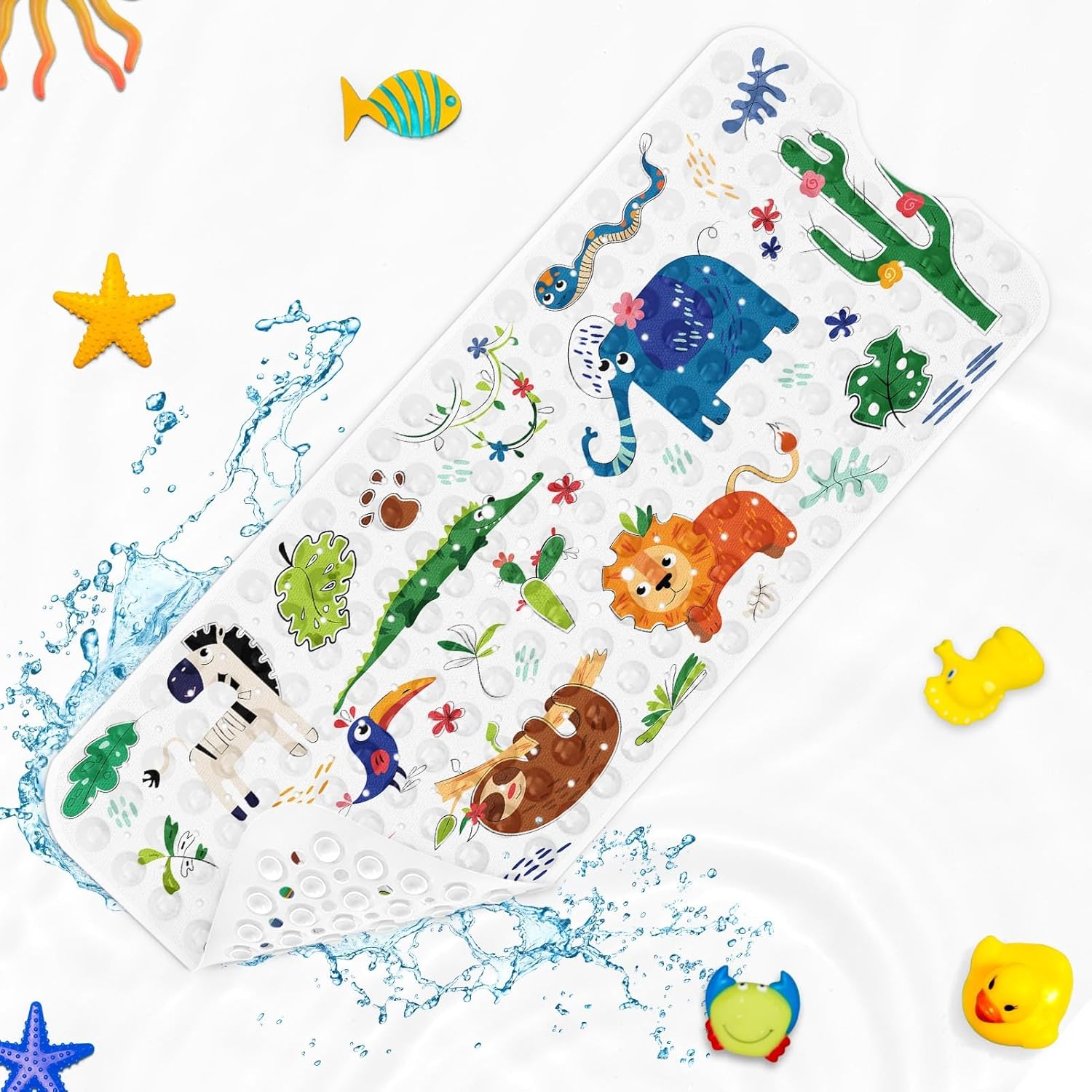 Culudea Cute Animal Bathtub Mat for Kids and Baby