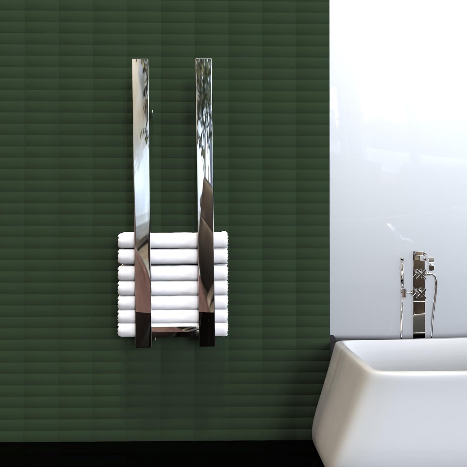 COZYBASE Heated Towel Rack with Timer and Storage