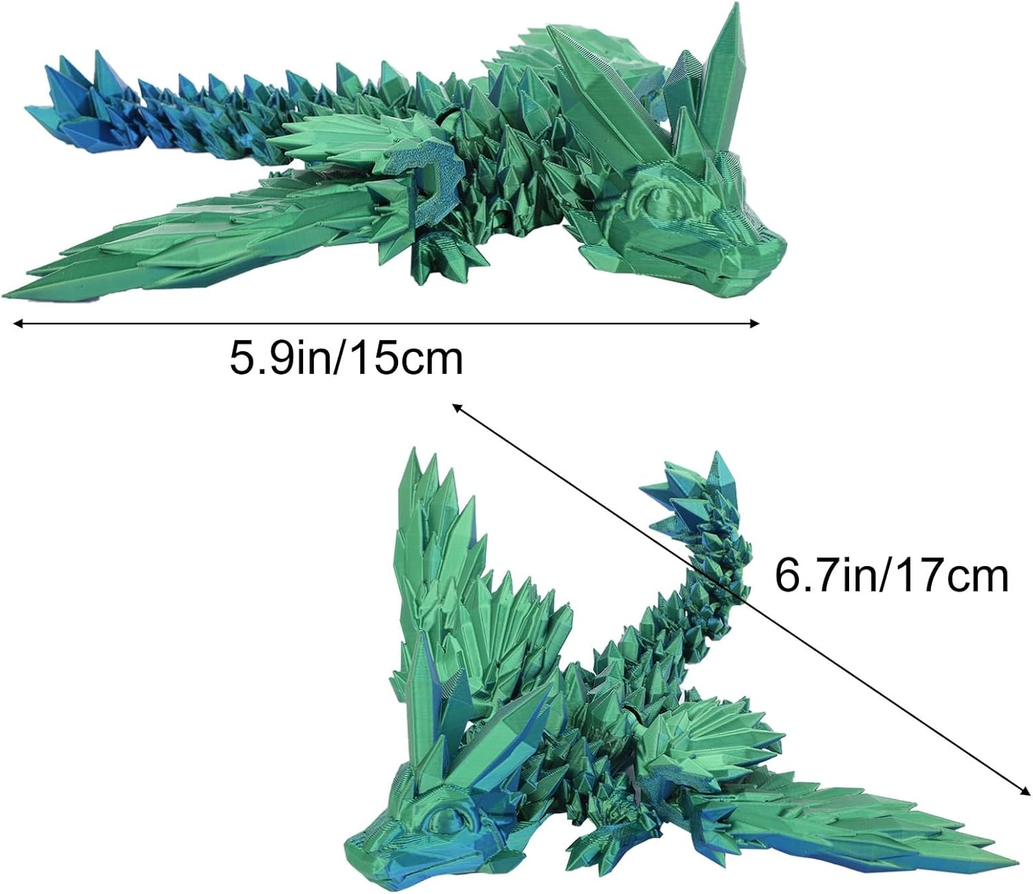 Nudsfuii 3D Printed Articulated Dragon Decor Statue