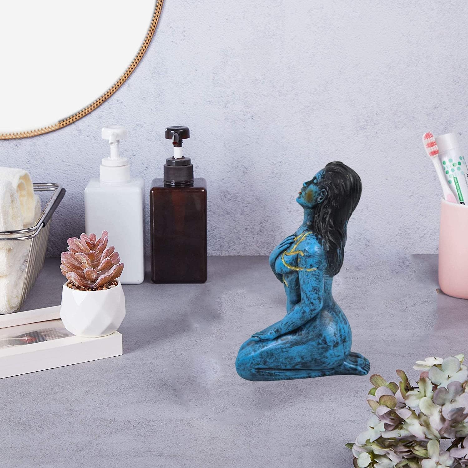 SHINILY Self Love Goddess Sculpture Blue 71 Inch Statue