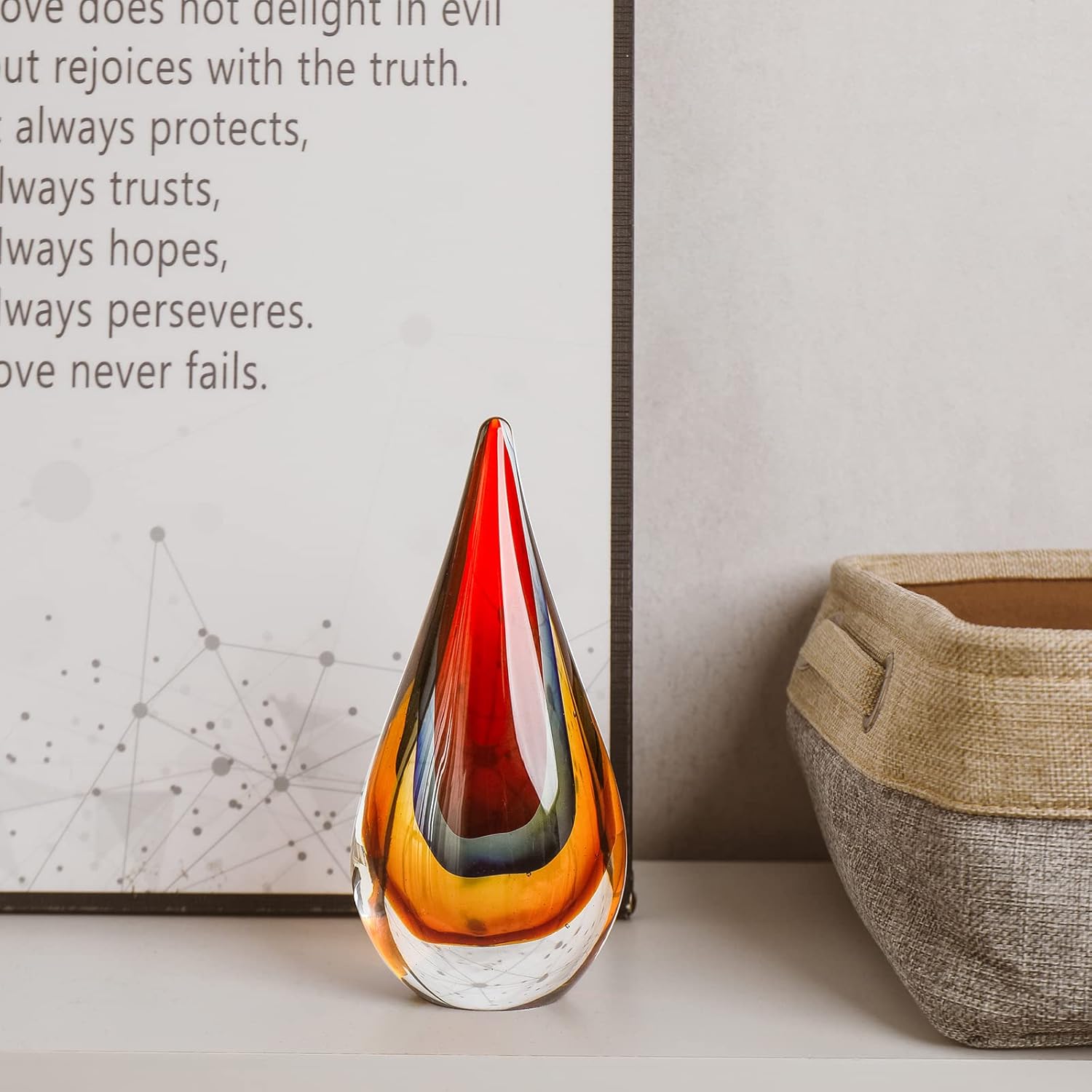 Yao Yuan Red Murano-Style Art Glass Statue