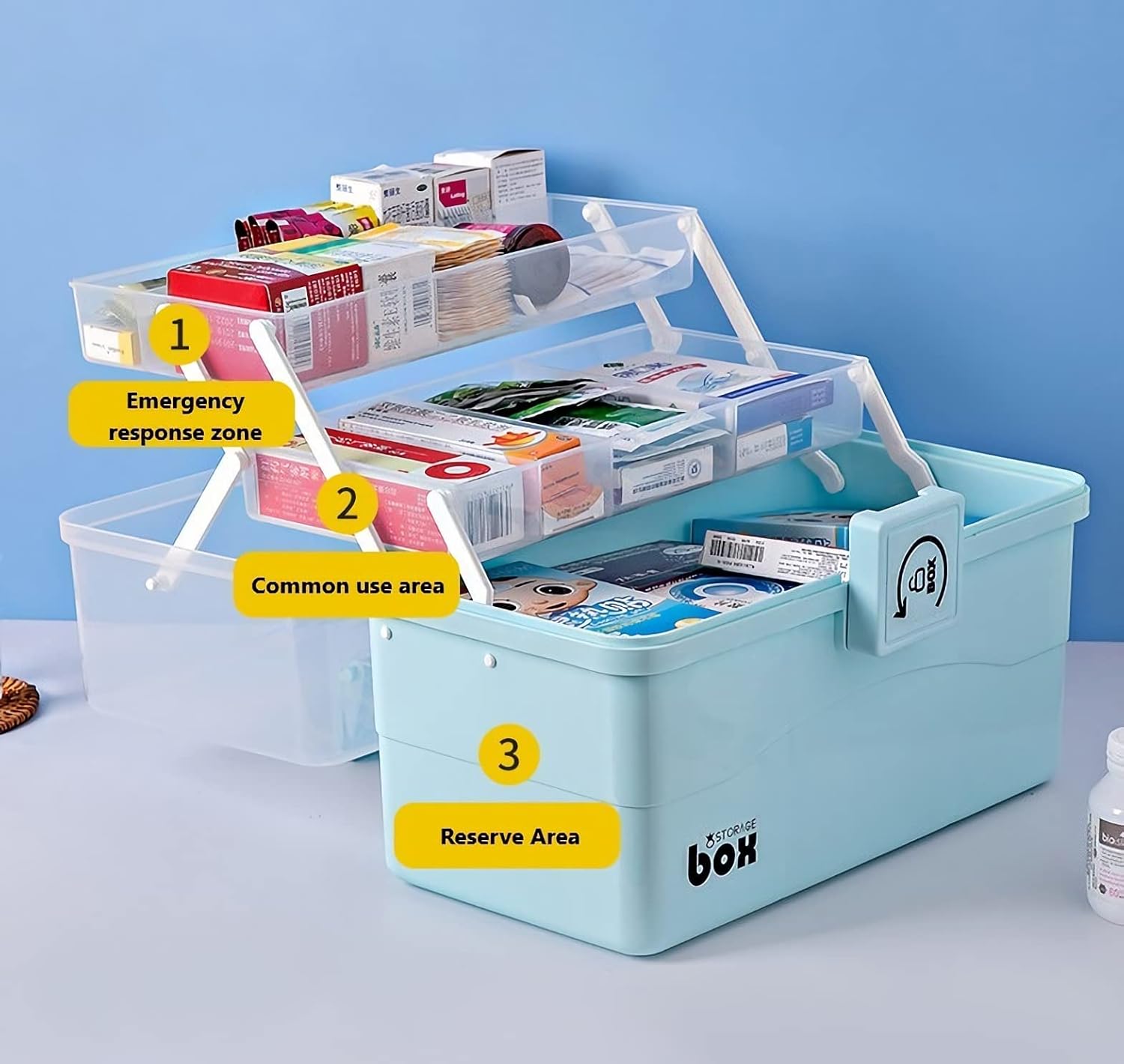 Fragolucyou Medicine Cabinet with 3 Tier and 7 Day Pill Organizer