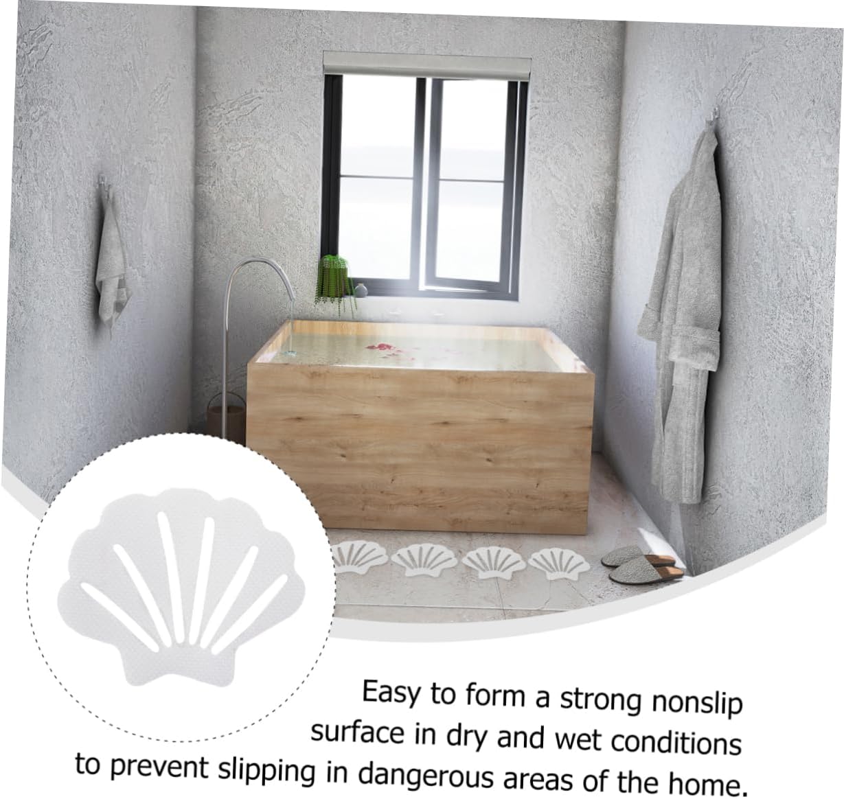 12Pcs Shell Shape Antislip Stickers for Bathroom