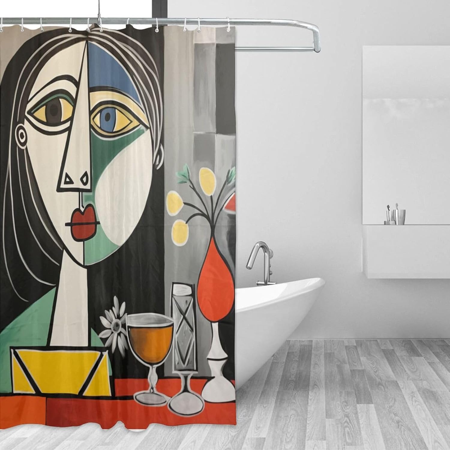 DAOWANGZUO Abstract Boho Shower Curtain Set 72x72in