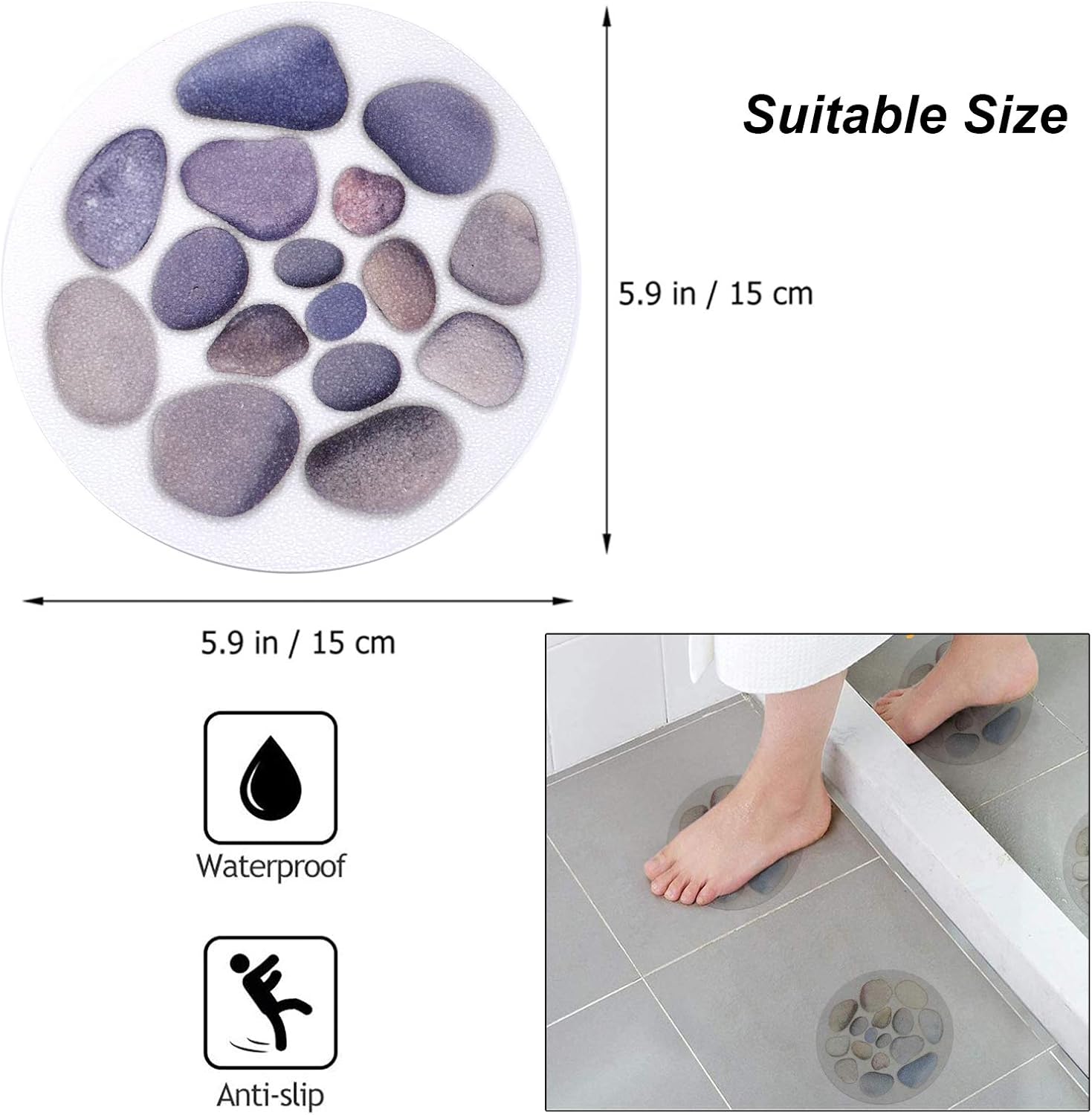 Non-Slip Bathtub Stickers with Vibrant Colors
