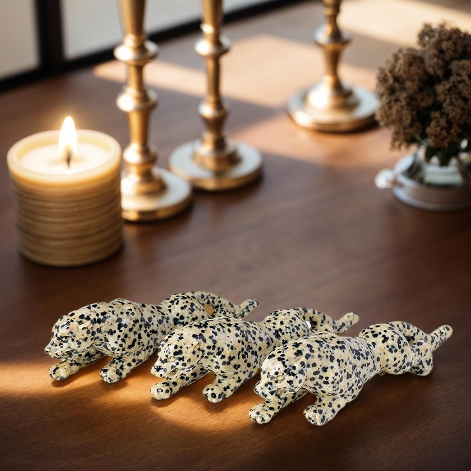472 Inch Natural Spotted Stone Leopard Figurine