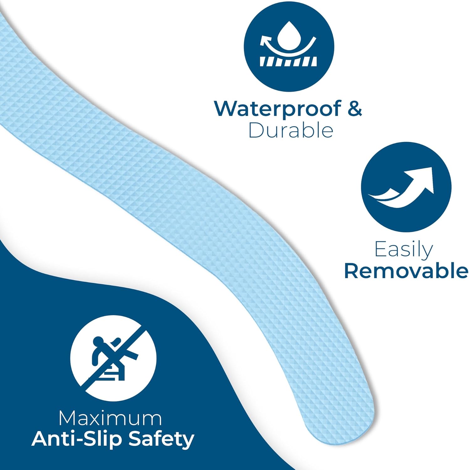 Homergy Anti-Slip Shower Stickers 24 PCS Blue