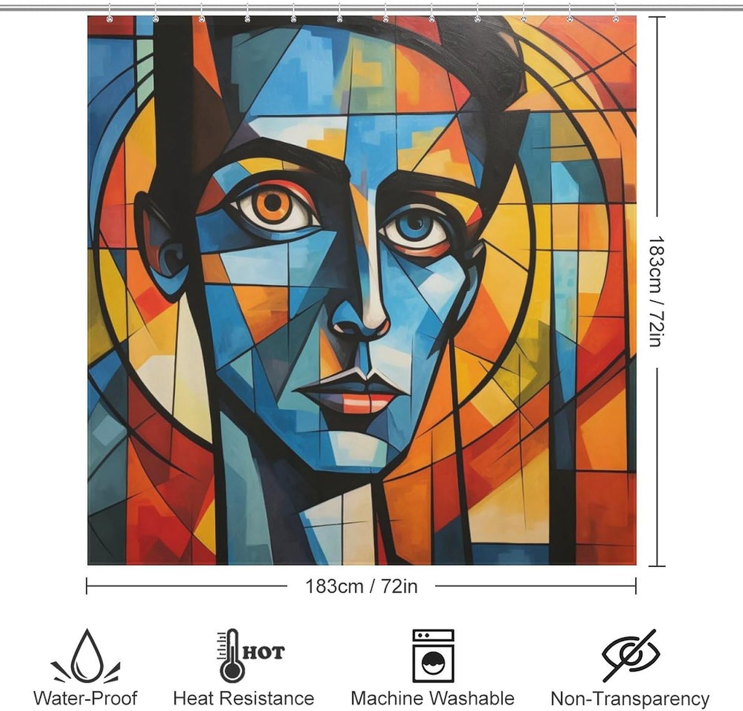 DAOWANGZUO Boy Face Shower Curtain Set
