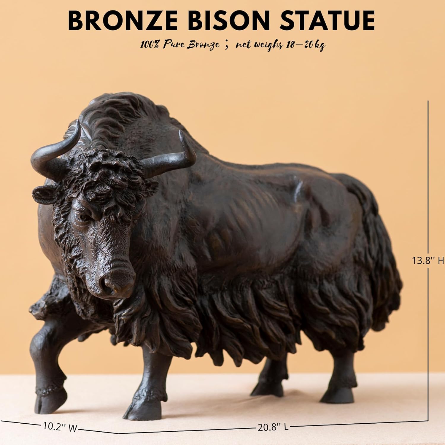 YouFine Large Bronze Bison Sculpture 208